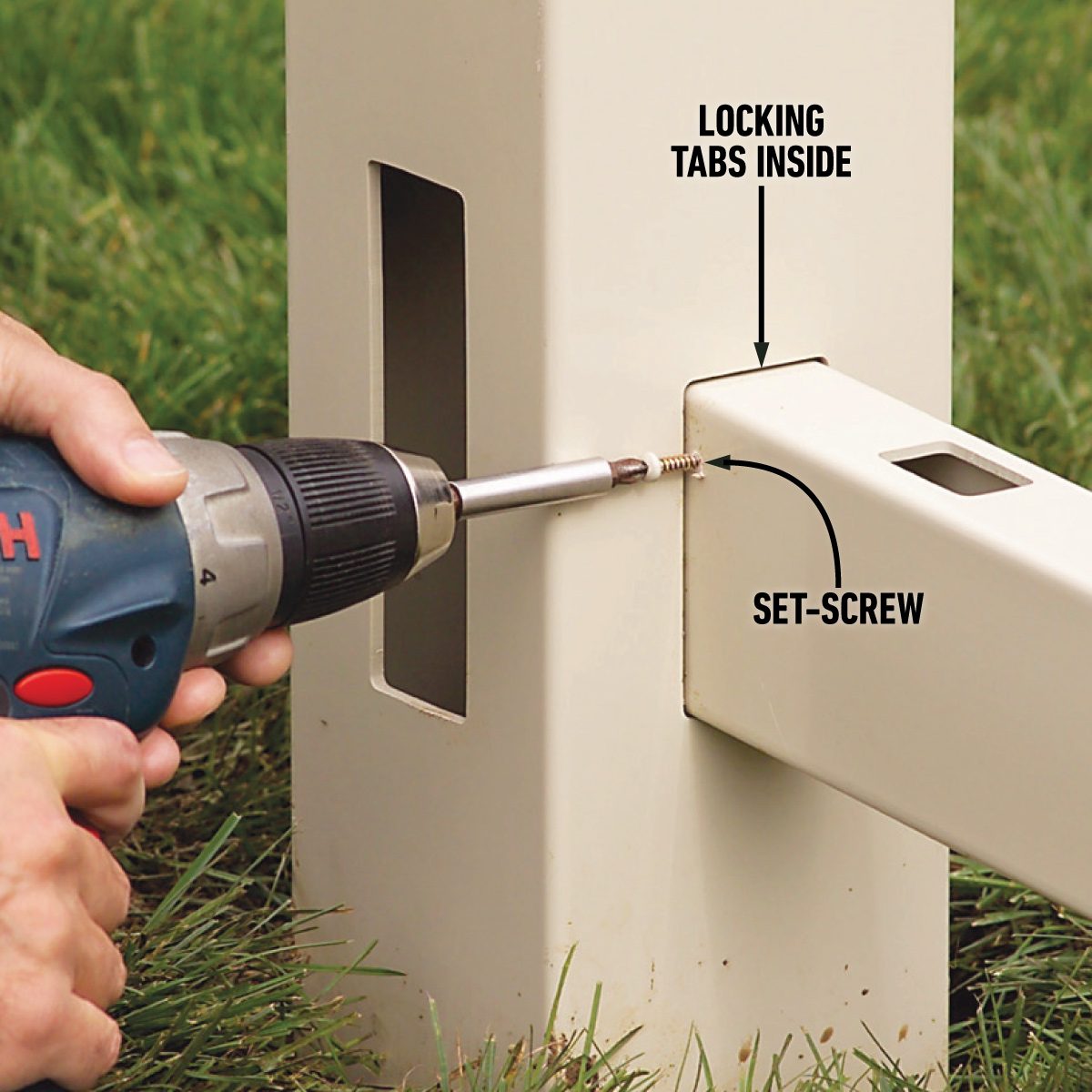 How To Install A Vinyl Fence lock rails