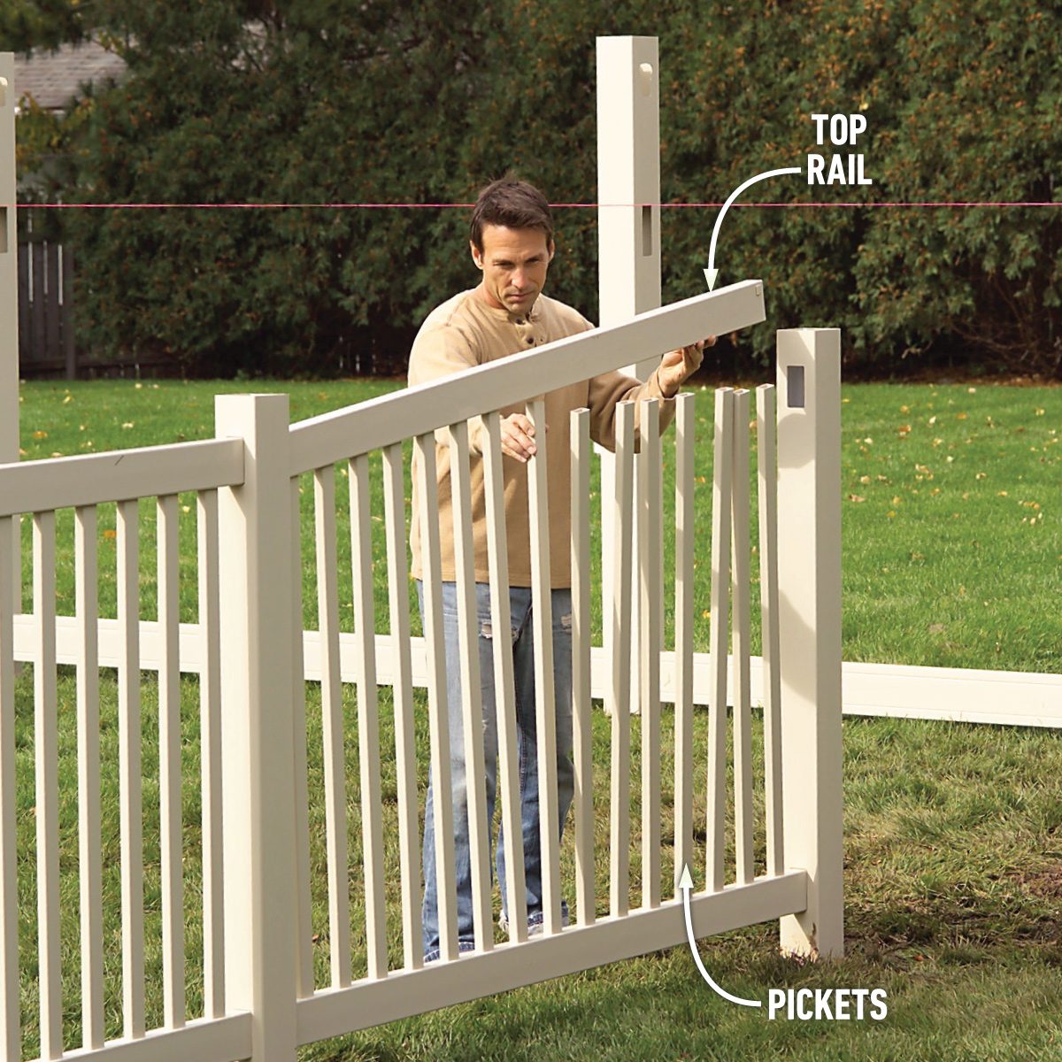 How To Install A Vinyl Fence add pickets