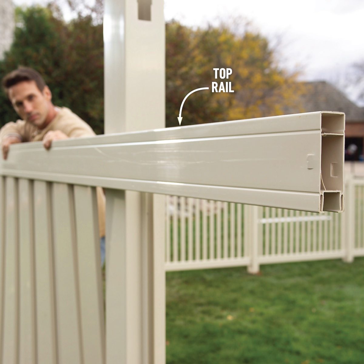 How To Install A Vinyl Fence Add top rails