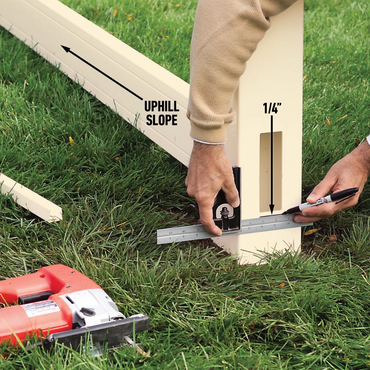 How To Install A Vinyl Fence Installing a vinyl fence on steep uphill slopes