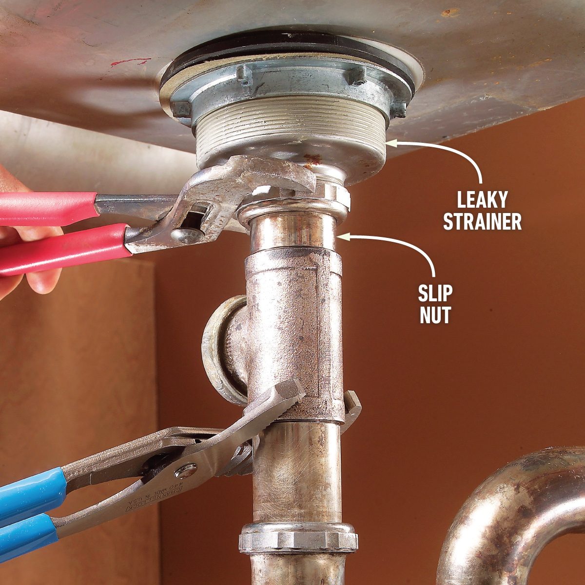 How To Replace A Kitchen Sink Basket And P Trap Reseal a leaky strainer take the drain apart