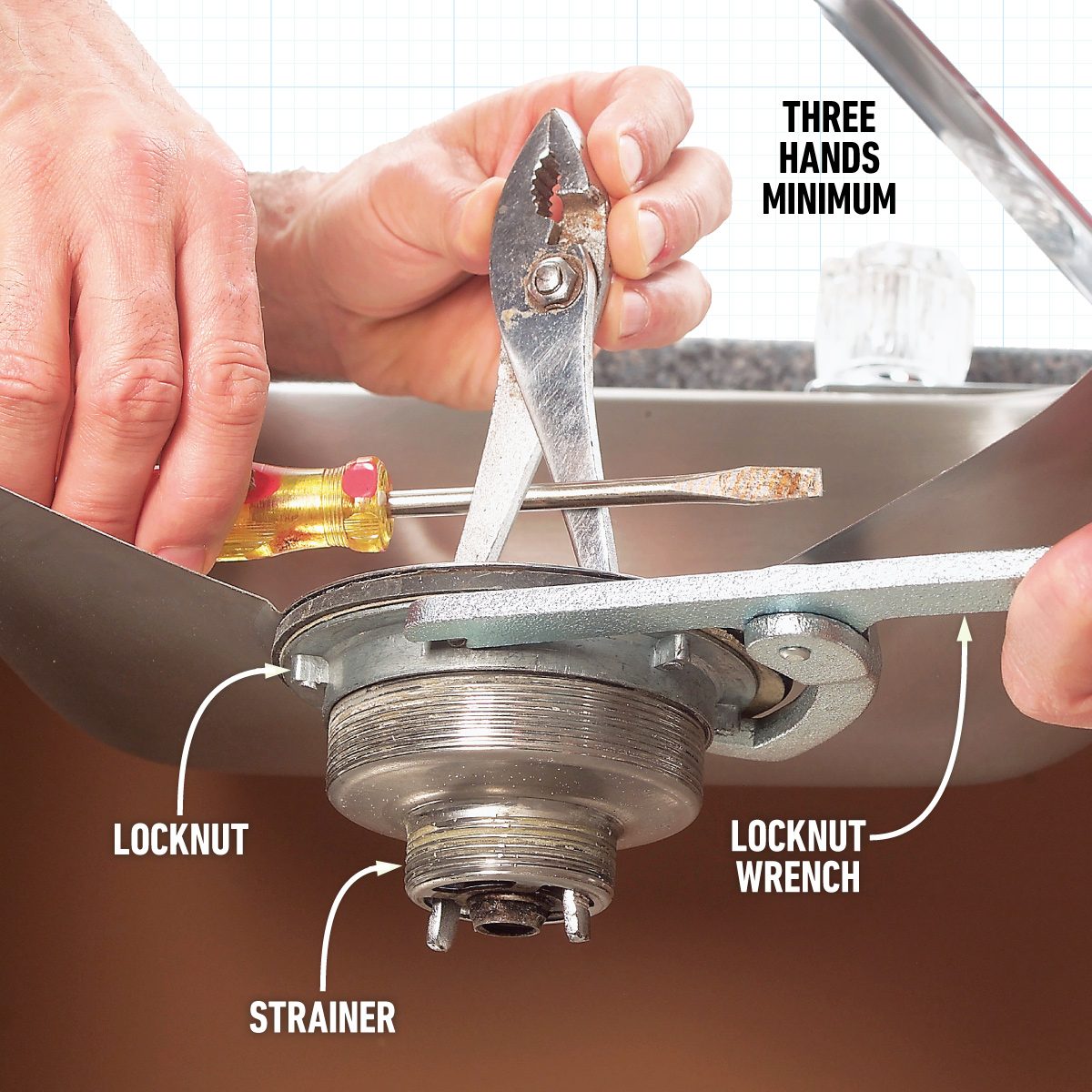 How To Replace A Kitchen Sink Basket And P Trap Reseal a leaky strainer take out the strainer