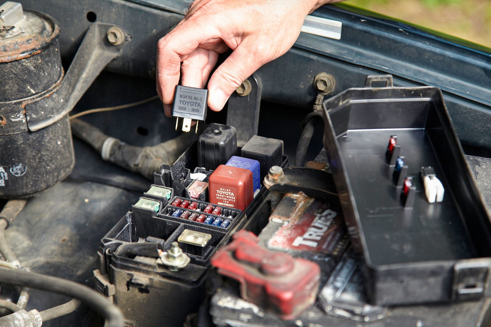 changing relays of a car