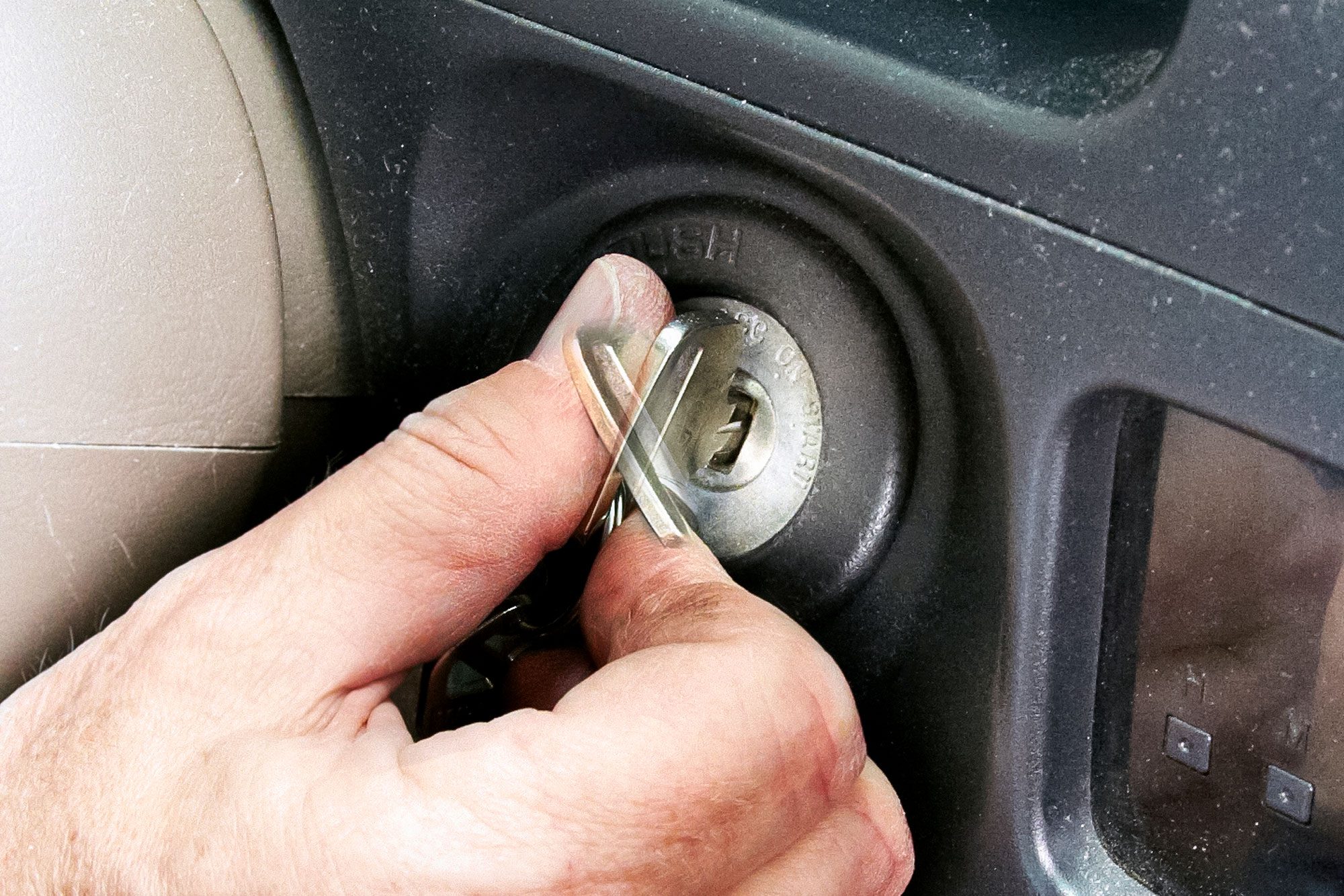 starting the car by turning the key