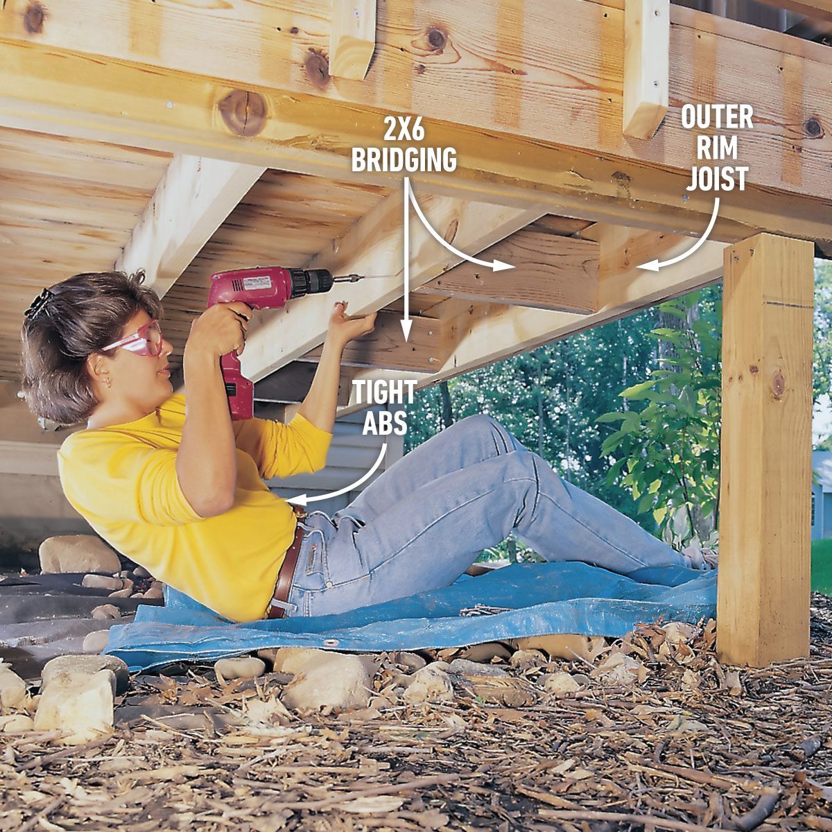 How To Build a Privacy Screen for Your Deck Add Bridging To The Joists