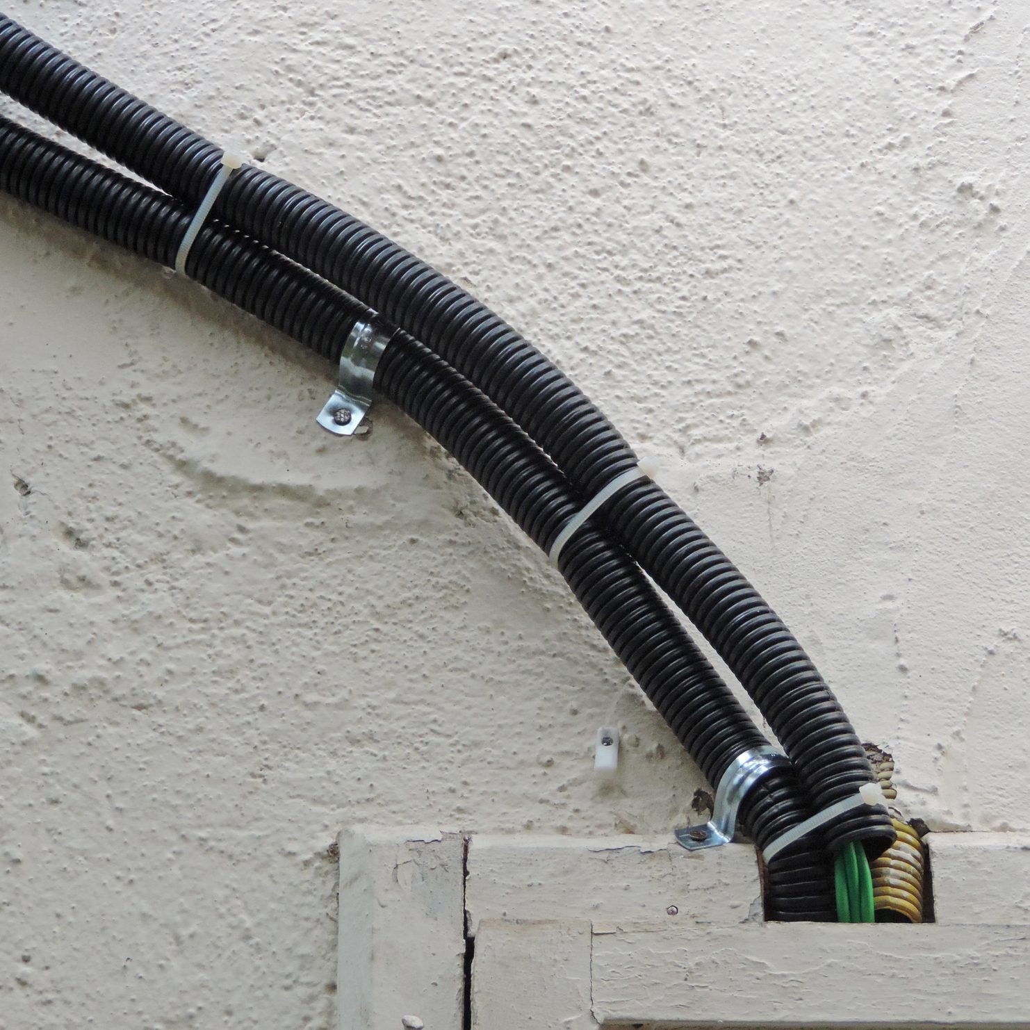 Black plastic conduits