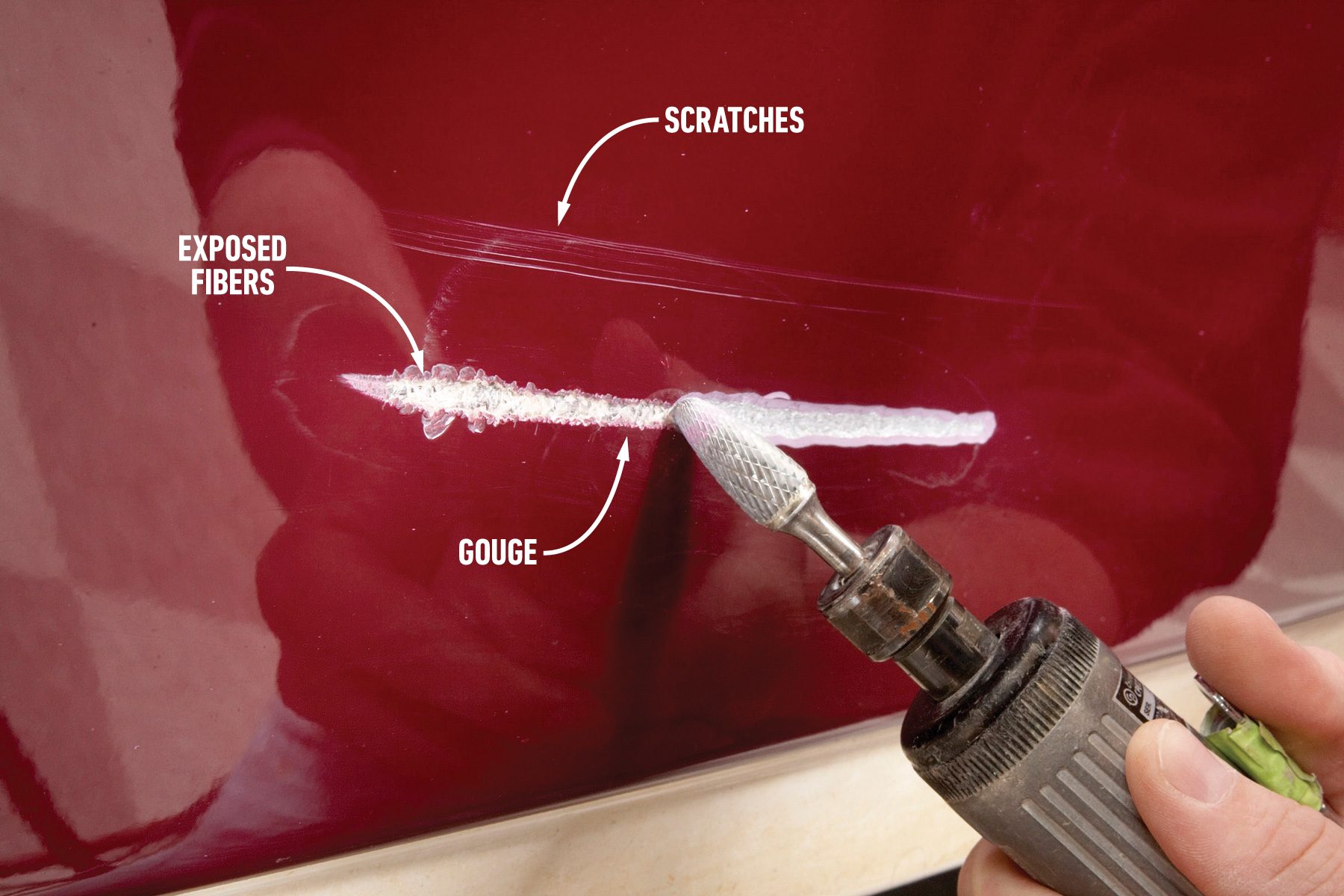 How To Repair Fiberglass Scratches And Gouges