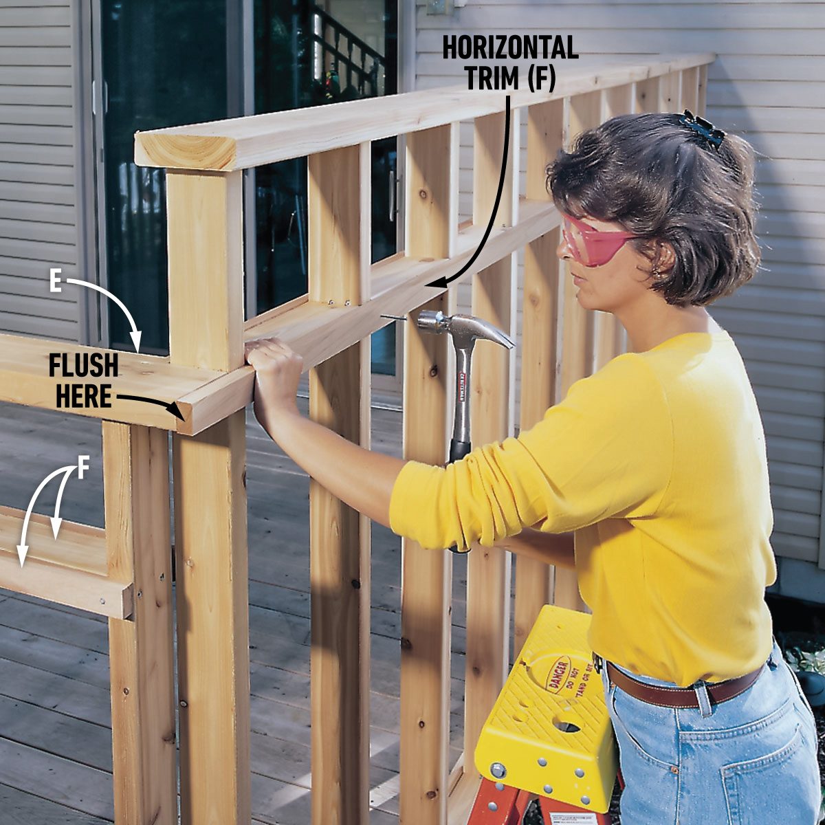 How To Build a Privacy Screen for Your Deck Nail Up The Trim