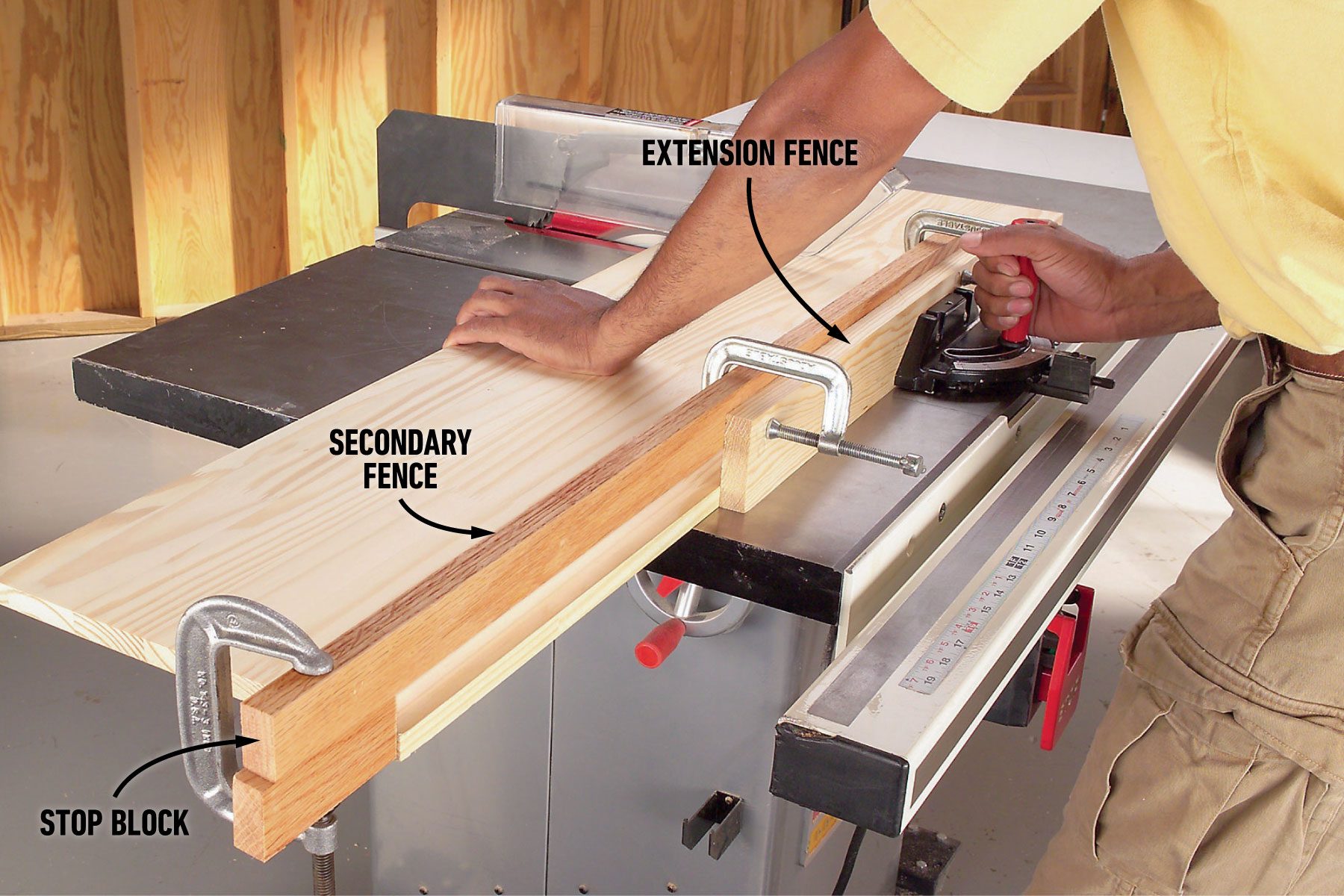 Attach A Stop Block To A Secondary Fence