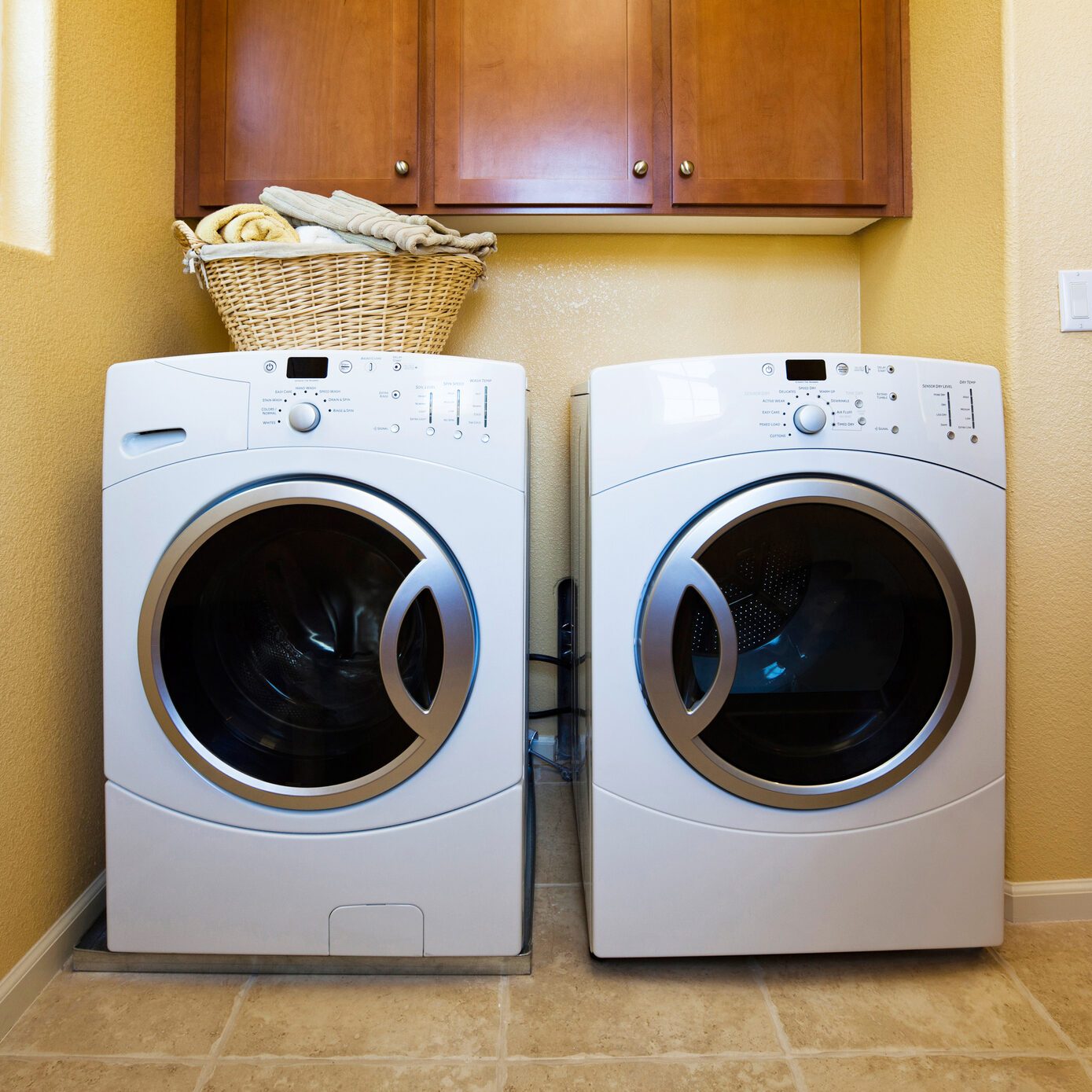 Laundry room in a modern american home