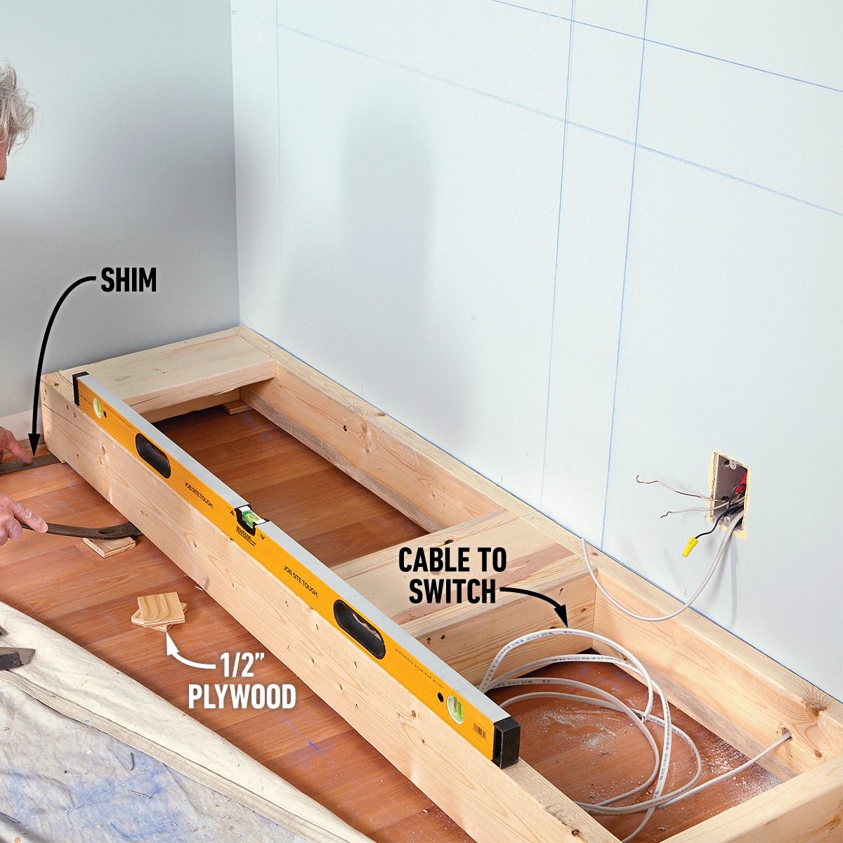 How To Make A Built In Bookcase That Surrounds Your Television Level the base