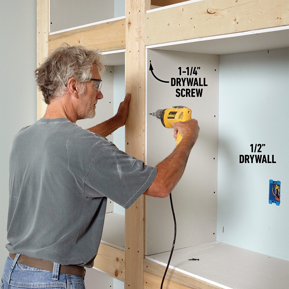 How To Make A Built In Bookcase That Surrounds Your Television Install the drywall