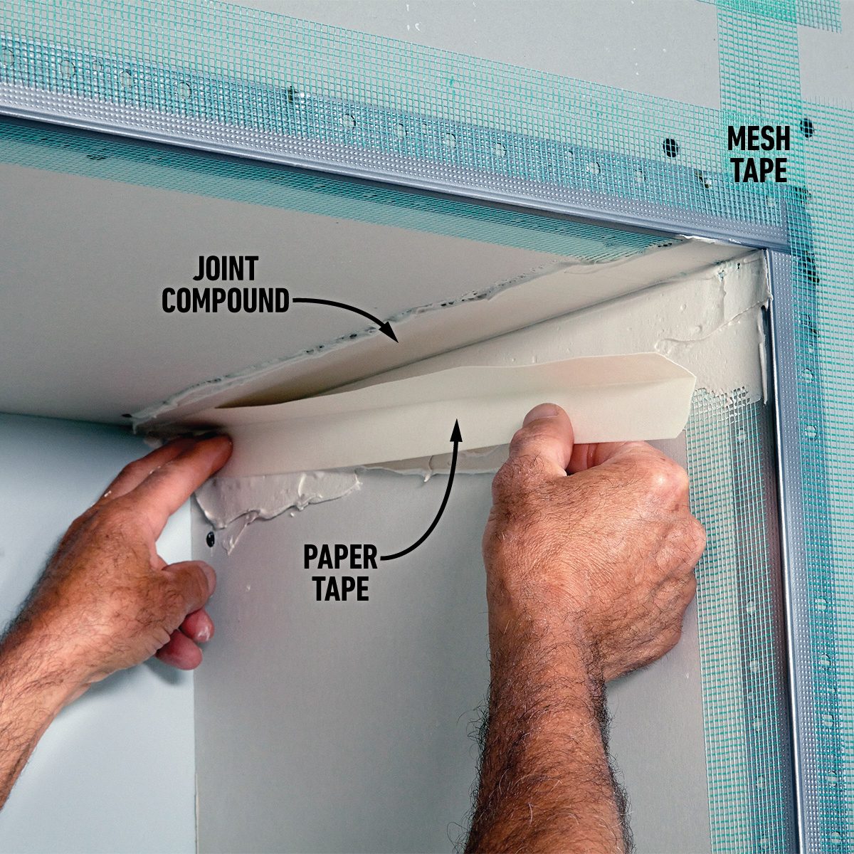 How To Make A Built In Bookcase That Surrounds Your Television Tape the inside corners