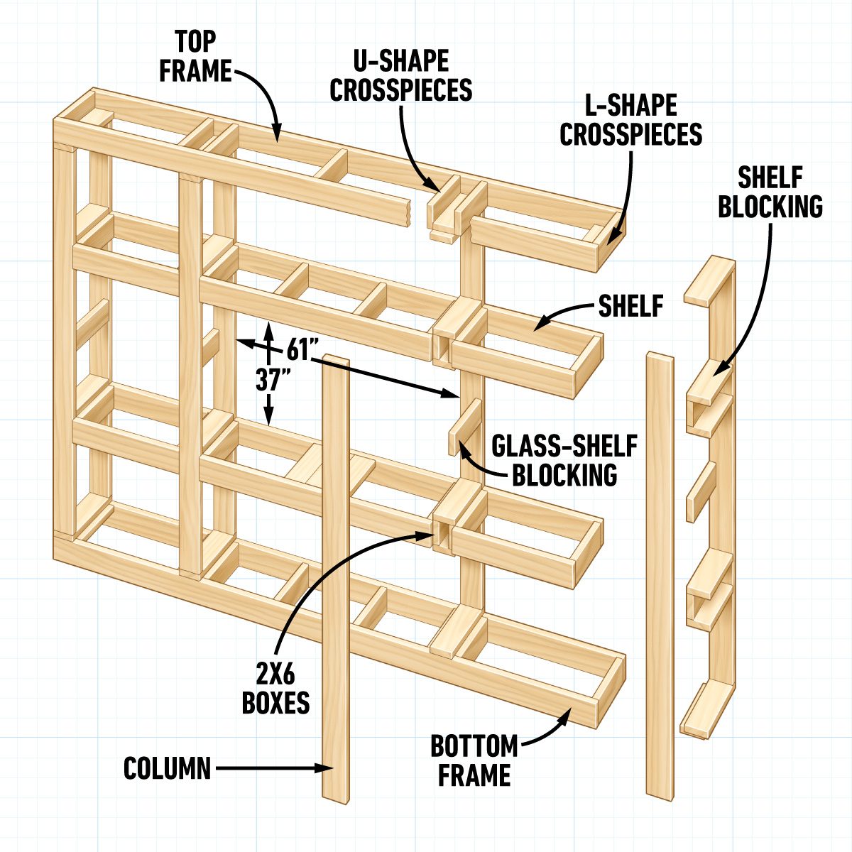 How To Make A Built In Bookcase That Surrounds Your Television Shelf Framing diagram