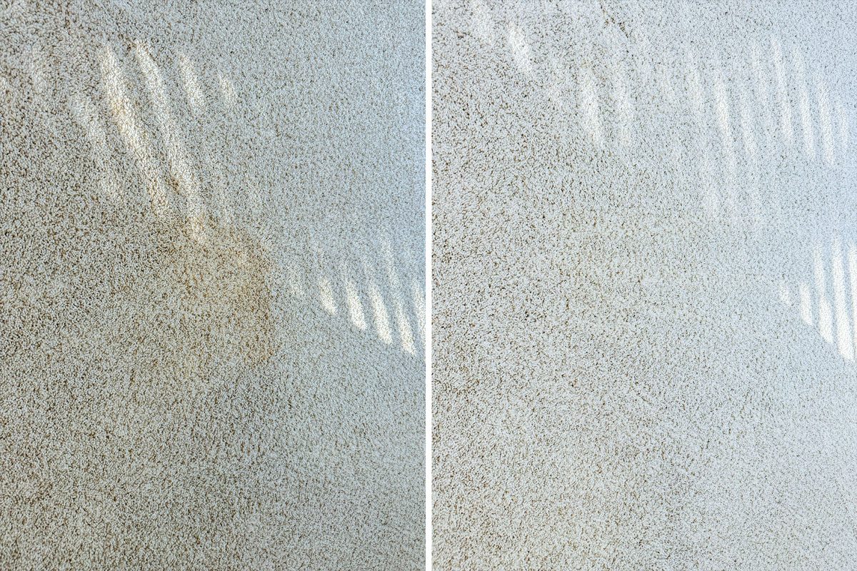 Before and After of carpet stain