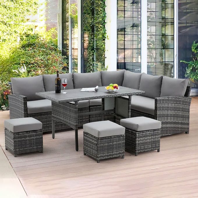 Lark Manor 9 Person Outdoor Seating Group With Cushions