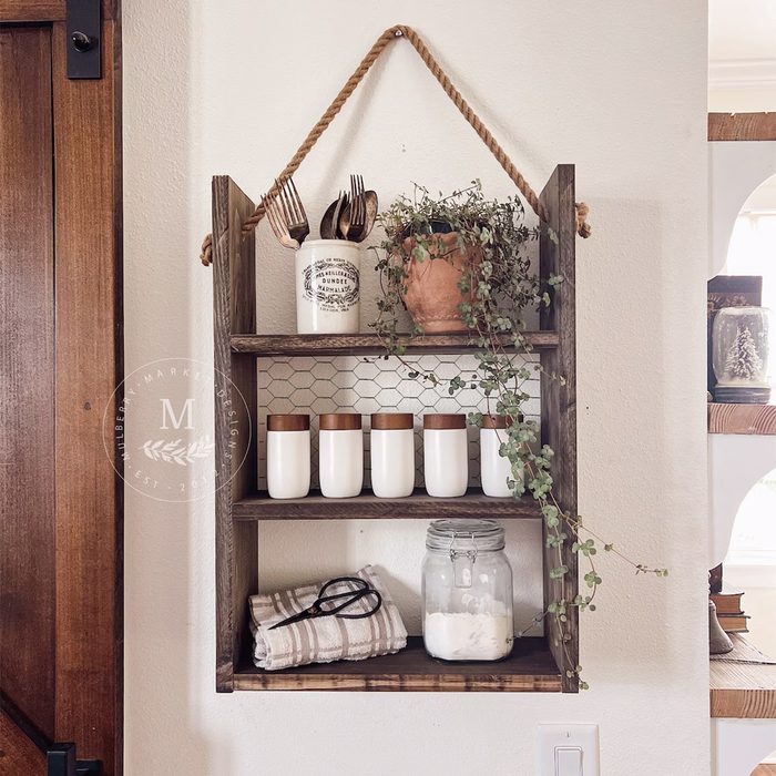 Rustic Farmhouse Hanging Shelves