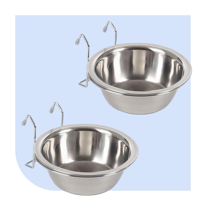 Set Of 2 Stainless Steel Dog Bowls