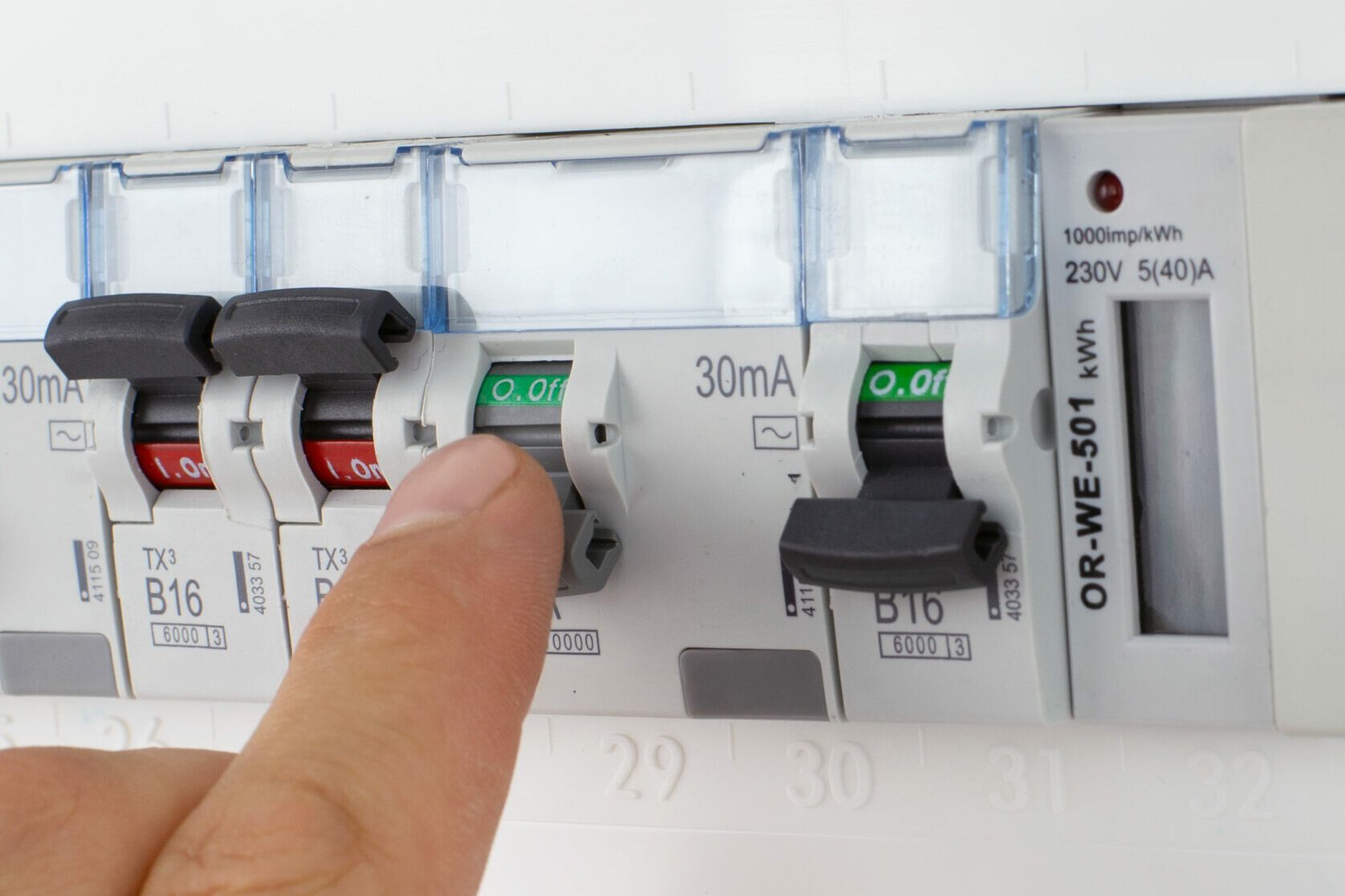 Turning off Circuit Breaker in Electrical Panel