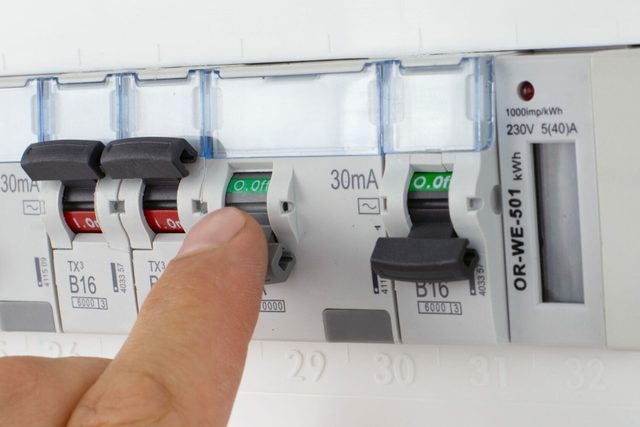 Turning off Circuit Breaker in Electrical Panel