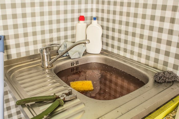 clogged kitchen sink