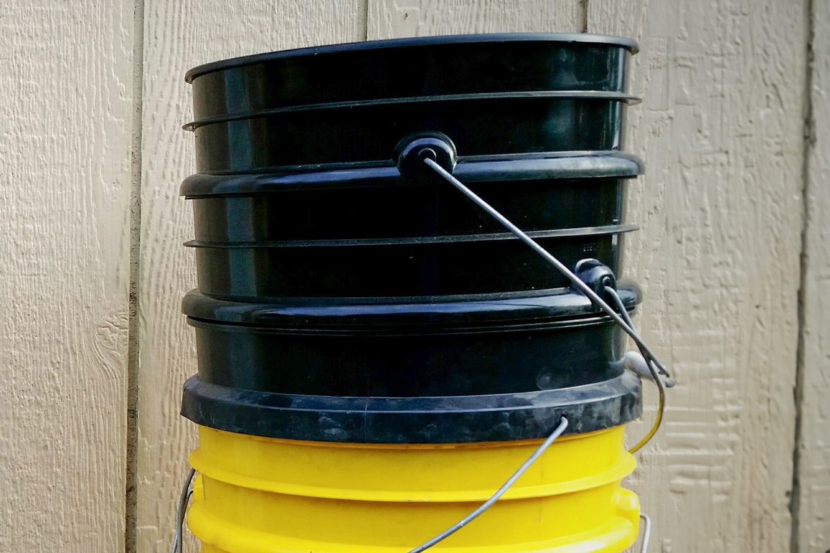 stacked buckets