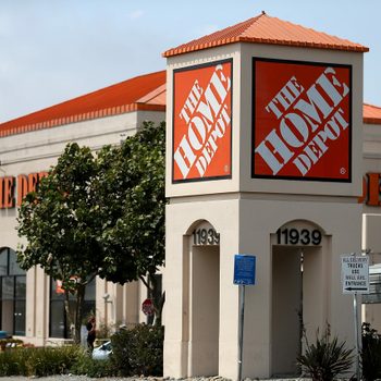 Home Depot sign in front of a store