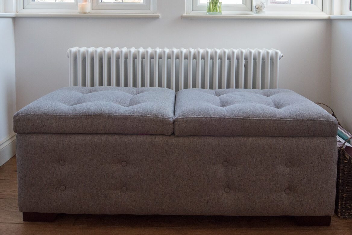 Radiator blocked by ottoman at home