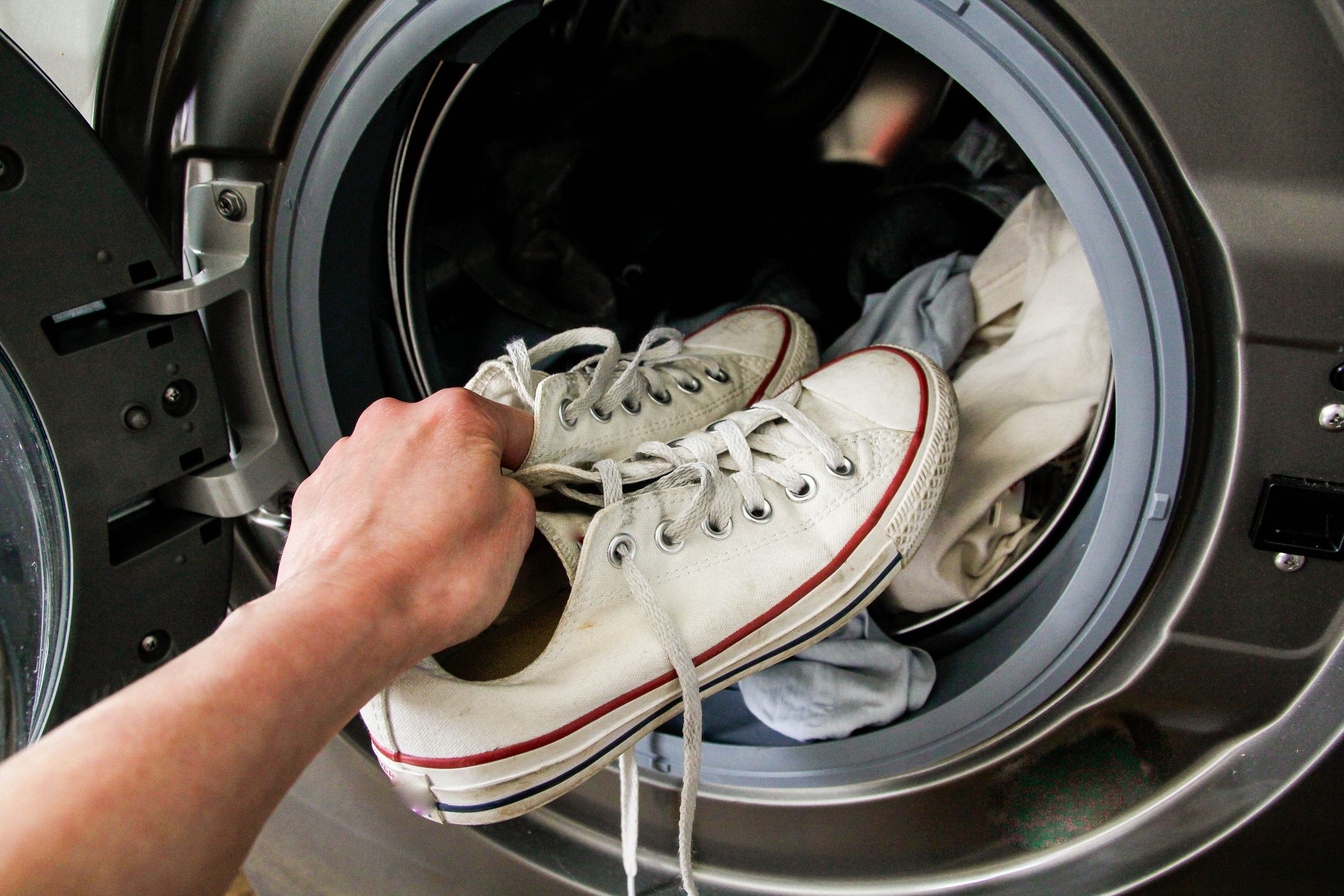 Washing sneakers