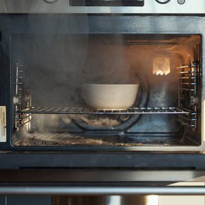 Oven proof bowl with water